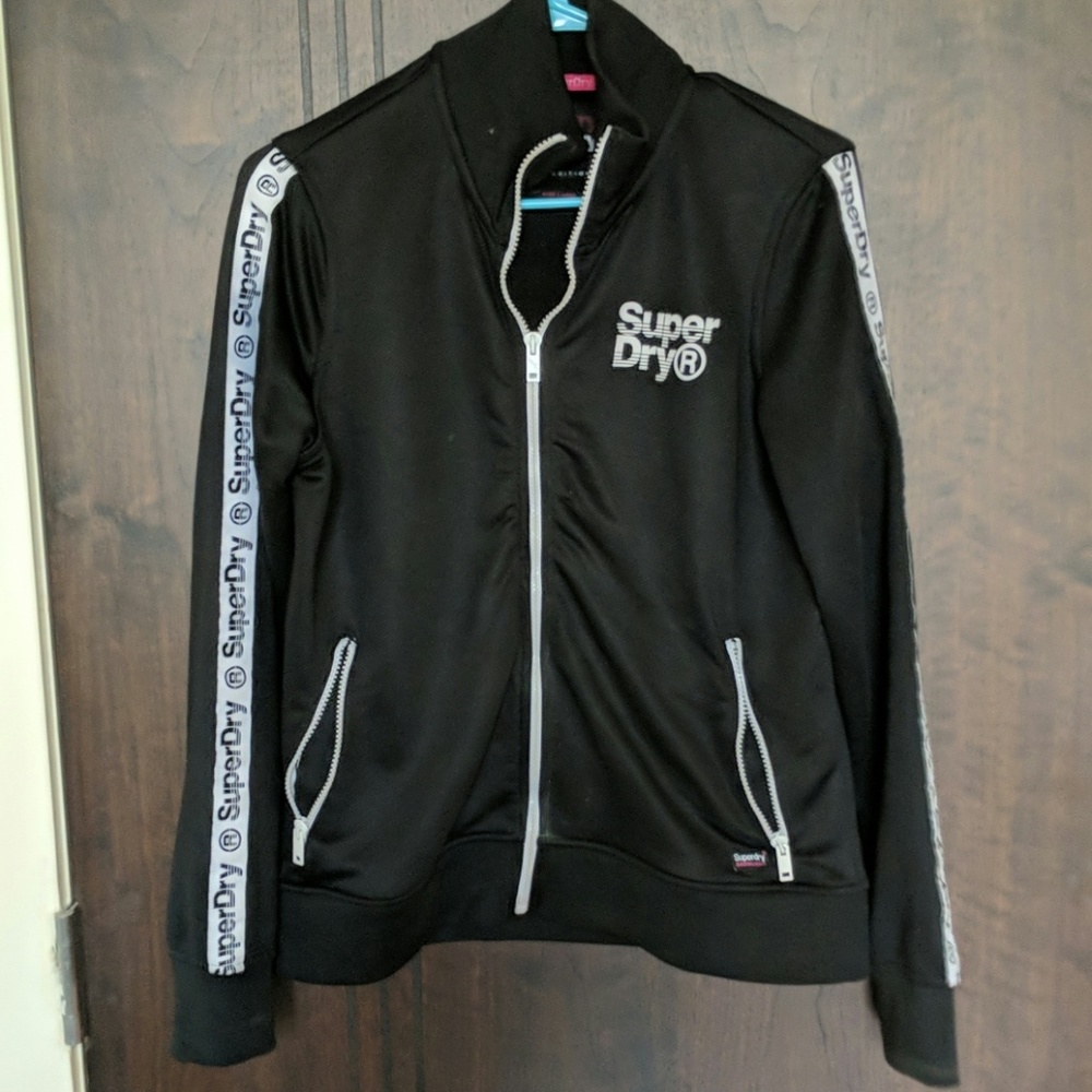 [Superdry black]zipper top